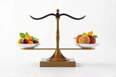 Balanced scale representing nutrient intake
